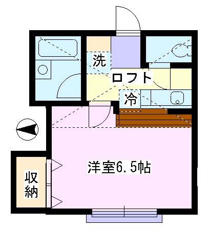 アンジェロ(1K/1階)の間取り写真