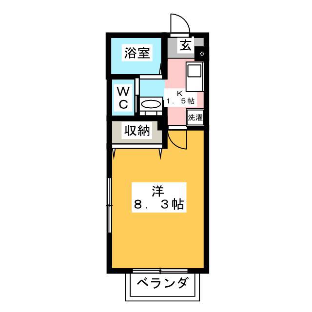 ラヴェール(1K/2階)の間取り写真