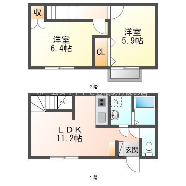 コヴェント・ガーデン(2LDK/1階)の間取り写真