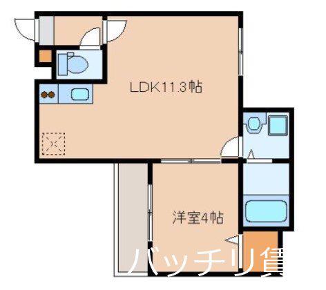SANBATH MOROOKA(1LDK/3階)の間取り写真