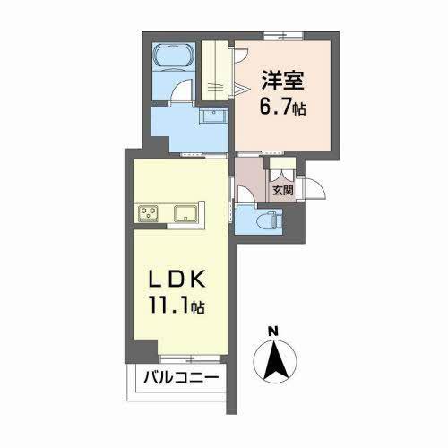 ブルームステージ(1LDK/2階)の間取り写真