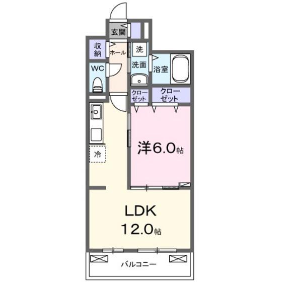 八幡東3丁目アパートA棟(1LDK/3階)の間取り写真