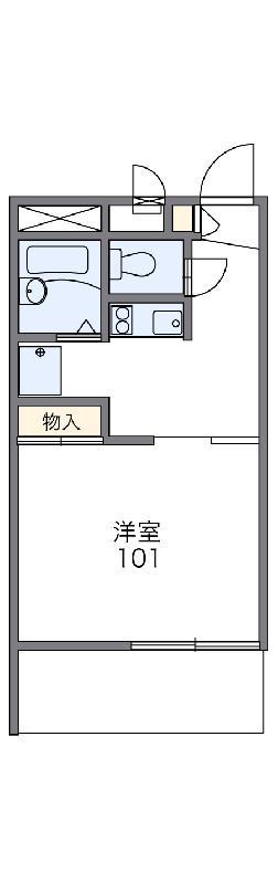 レオパレスサンメッセ(1K/2階)の間取り写真