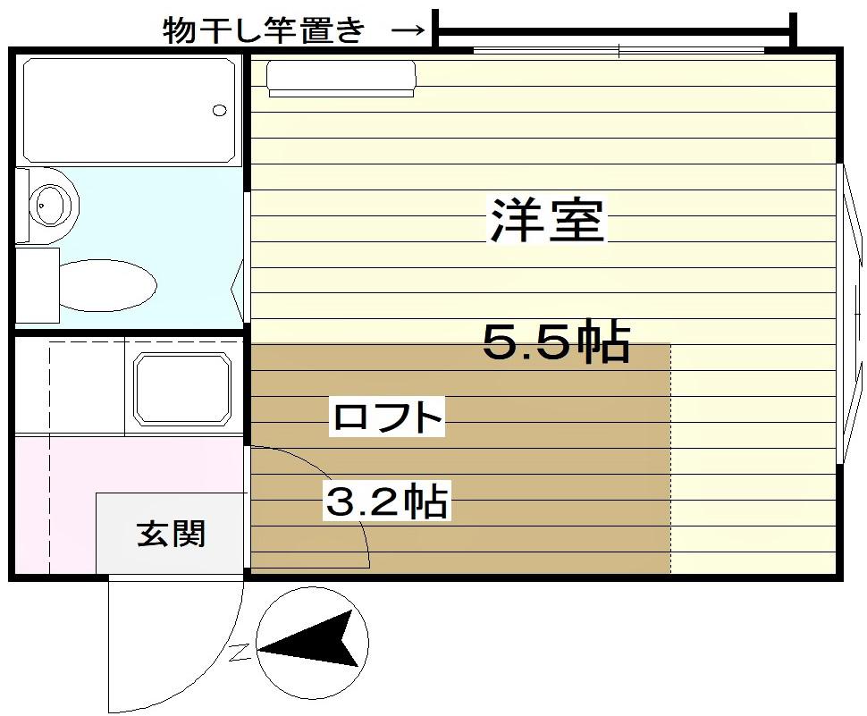 シャトレ啄木(1K/2階)の間取り写真