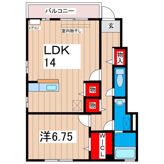 サニーパティオA(1LDK/1階)の間取り写真