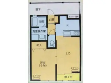 コーポA&O5(1DK/2階)の間取り写真