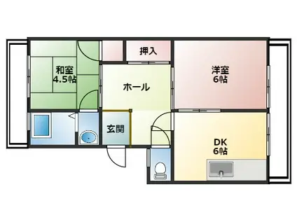 マンションチヅル(2DK/3階)の間取り写真