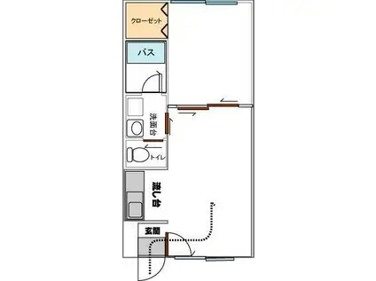 ピュアパレス的場III(1LDK/5階)の間取り写真