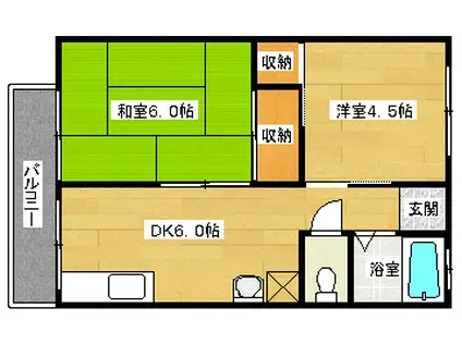 熊本ビル(2DK/3階)の間取り写真