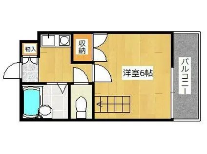 ロイヤルシャトー黒崎(1K/4階)の間取り写真