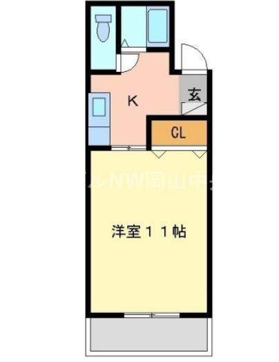 ウルルST.BUILD(1K/3階)の間取り写真