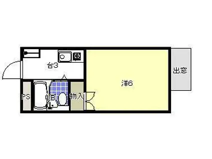 コーポのつ(1K/1階)の間取り写真