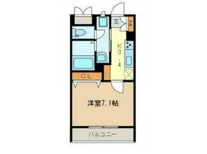 アレアデマン II(1K/3階)の間取り写真