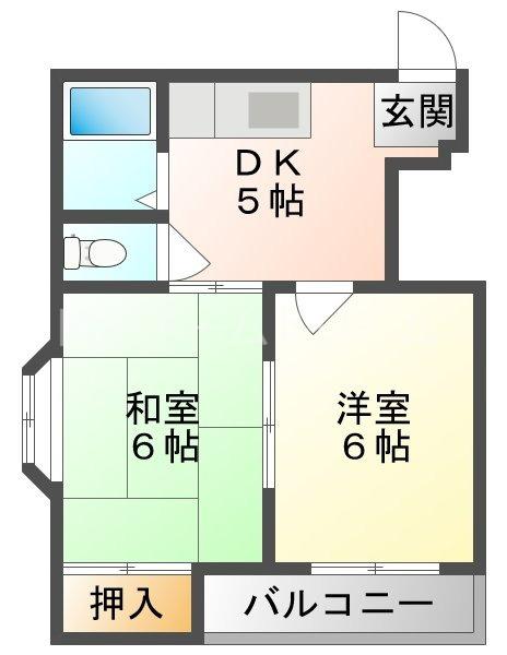 秀和第2ハイツ(2DK/4階)の間取り写真