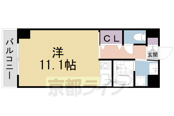 修学院TERRACE(ワンルーム/3階)の間取り写真