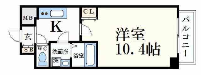 インタービレッジ土山Ⅱ番館(1K/7階)の間取り写真