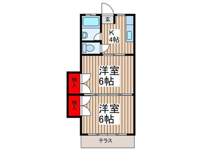 浦和サンコーポ(2K/1階)の間取り写真