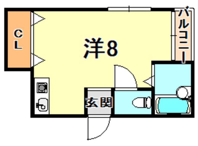 メゾンTAKATA(ワンルーム/4階)の間取り写真