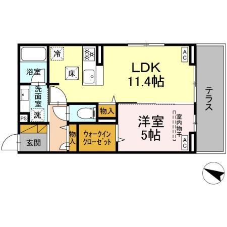 コニフェールI(1LDK/1階)の間取り写真