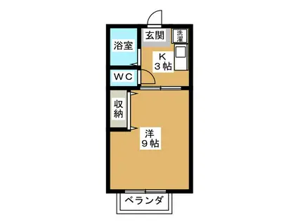 アヴァンウェールICHIKAWA(1K/2階)の間取り写真