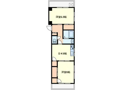 メゾンK(2DK/2階)の間取り写真