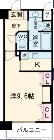 KAISEI新神戸第2(1K/6階)の間取り写真