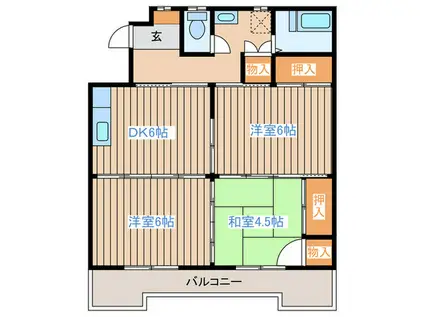 丸広ハイツ(3DK/3階)の間取り写真