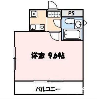 コーポリバーサイド(1K/1階)の間取り写真
