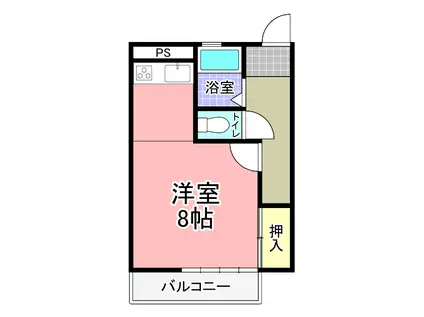 グラスバレー(ワンルーム/1階)の間取り写真