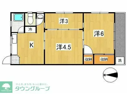 星川マンション(2K/2階)の間取り写真