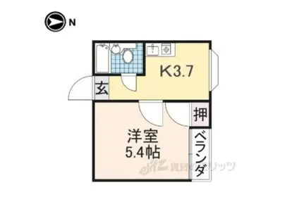 みすずコーポ3(1K/2階)の間取り写真