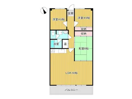 ベルエール宇部文京町(3LDK/8階)の間取り写真