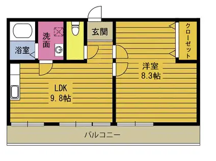 メゾン春木(1DK/3階)の間取り写真