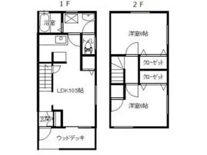 TOWN PALACE(2LDK/1階)の間取り写真