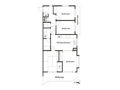 ライオンズマンション東戸塚第2(4DK/4階)の間取り写真