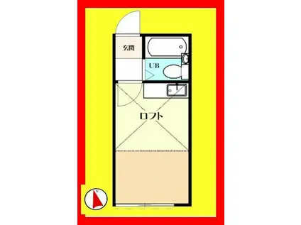 フォレストガーデン蕨(ワンルーム/2階)の間取り写真