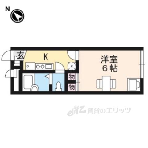 レオパレスチャスティティ(1K/1階)の間取り写真
