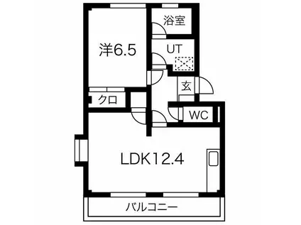 ダイアローグC(1LDK/3階)の間取り写真