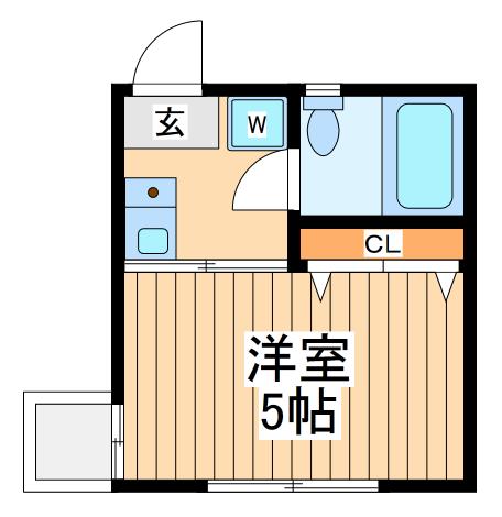 コーポ日進町(ワンルーム/2階)の間取り写真