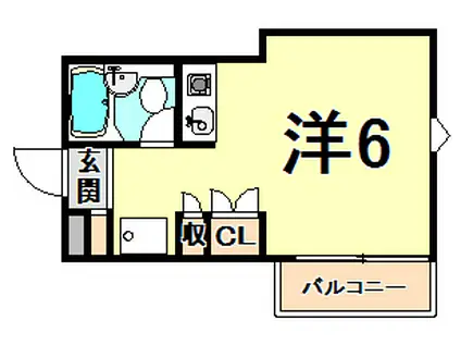 ハママンション(ワンルーム/2階)の間取り写真