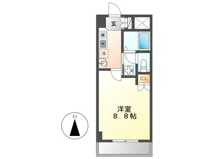 グランドゥール古出来(1K/6階)の間取り写真