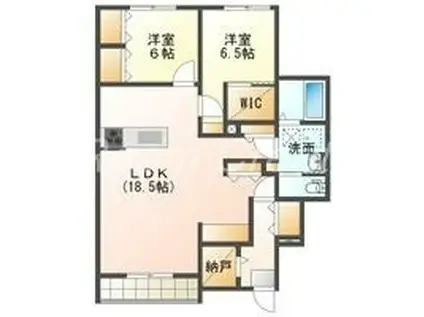 VICTORY佐古(2LDK/1階)の間取り写真