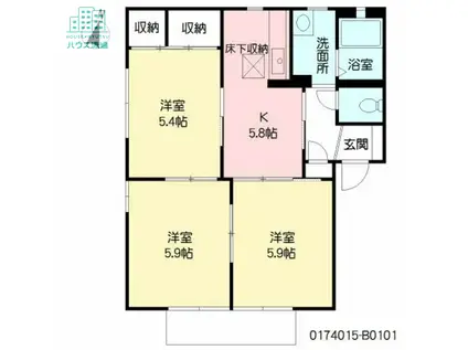 シャーメゾンK B(3K/1階)の間取り写真