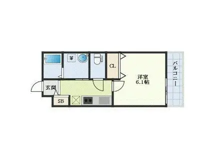 リアコート下新庄(1K/2階)の間取り写真