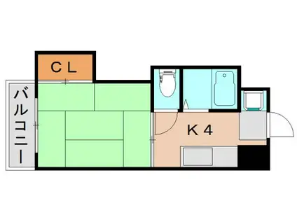 ドミールケンゾー(1K/2階)の間取り写真