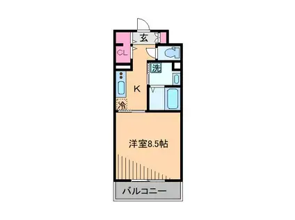 デライトコート・VIII(1K/2階)の間取り写真