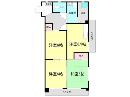 丸吉ビル(3DK/2階)の間取り写真