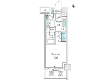 エムレジデンス中野坂上(1K/2階)の間取り写真