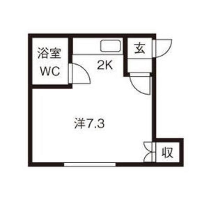 コーポライフ二十四軒N(1K/2階)の間取り写真