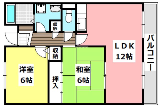 メゾンアヴェニール(2LDK/1階)の間取り写真